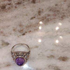 ❌3/$10❌Purple Amethyst Filigree Fashion Ring Size 7